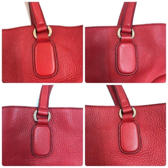 Gucci Soho Tassel Leather Tote Double Handle Shoulder Bag Red - Picture 8 of 12